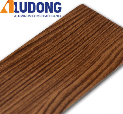 Unbreakable 4mm Wooden Aluminum Composite Panel PVDF Coating