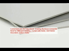 사용자 정의 크기의 ACP 알루코본 드로잉 알루미늄 복합판 빌보드 클레이딩, 커튼 벽, 윗부분 및 실내 장식, 실내 보호