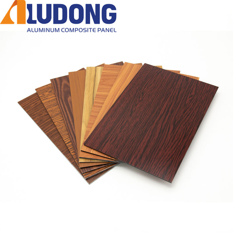 직접 제조업자 5mm 나무 곡물 ACP PVDF 코팅, 반UV 및 벽 벽에 대한 방화 방지 기술 지원 24/7